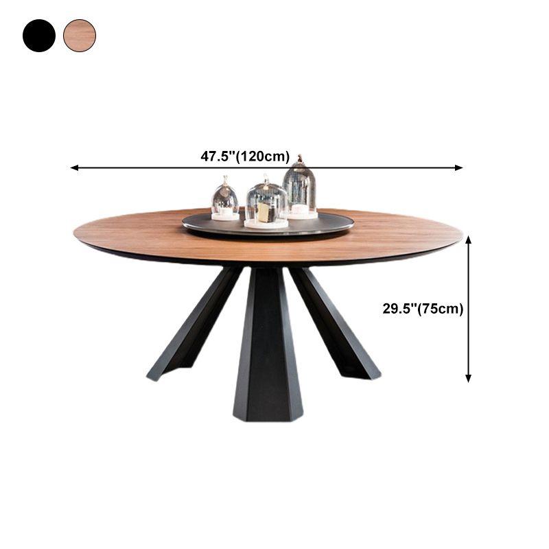Pine Round Dining Table Black Frame Modern Dining Convertible Dining Table