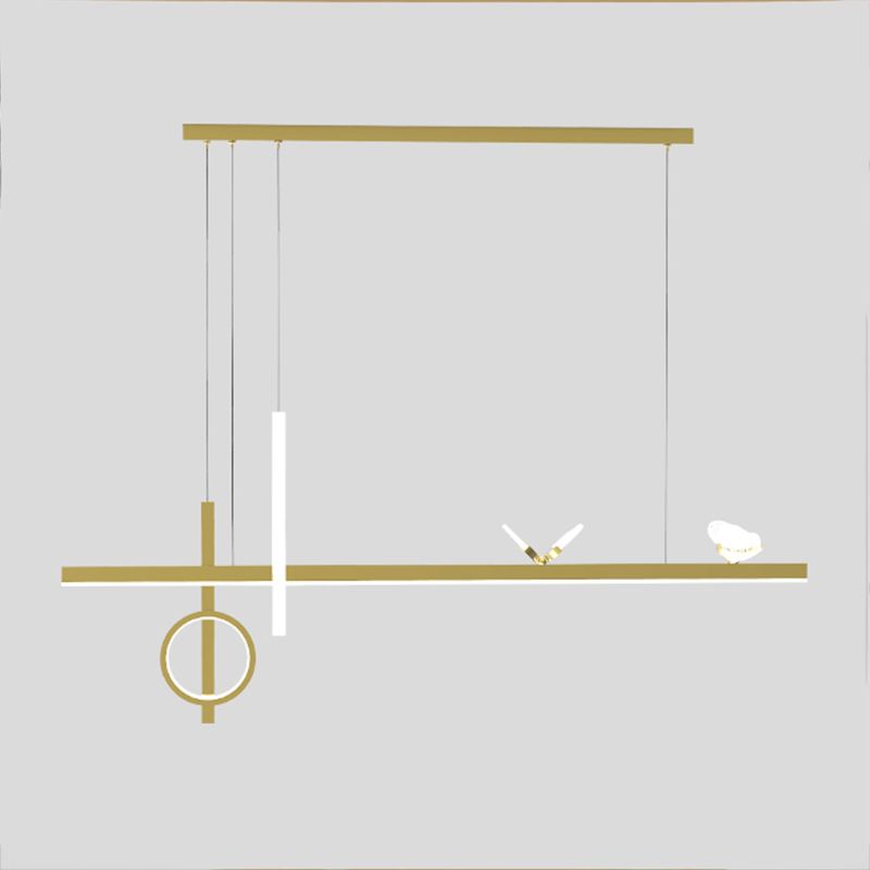 Zeitgenössischer Stil linearer Form Island Lights Metal Island Lighting