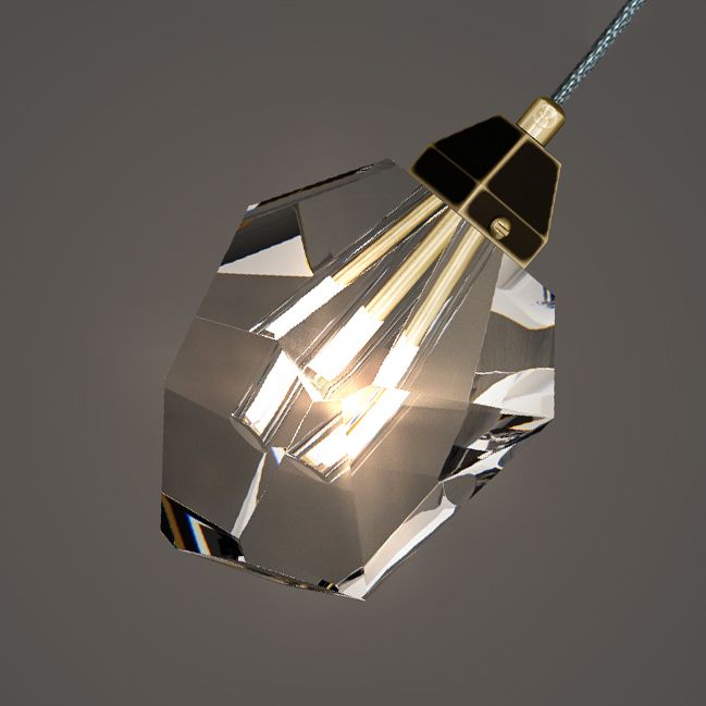 Crystal Unique Shape Hanging Light Modern Style 1 Head Hanging Mount Fixture for Bedroom