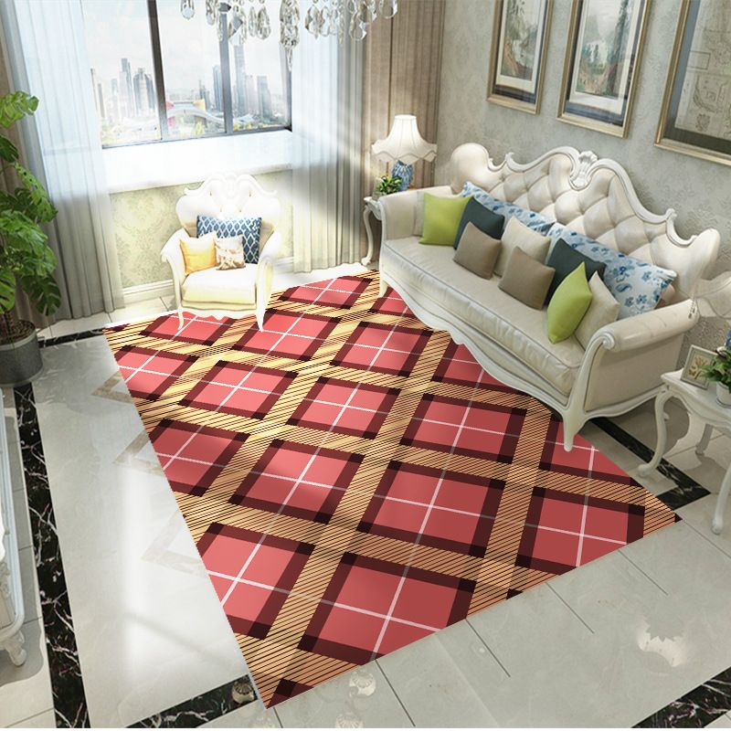 Purple Modern Rug Polyester Graphic Rug Non-Slip Backing Rug for Home Decor