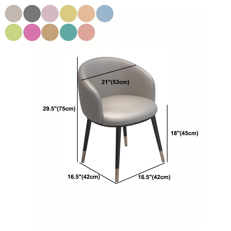 Modern Armless Task Chair Faux Leather Low Back Home Office Chair