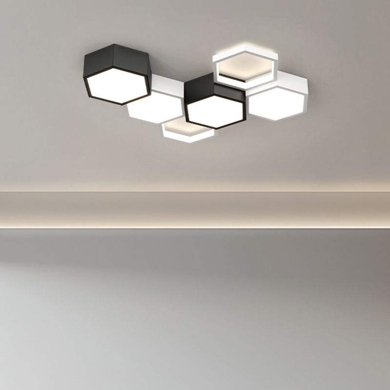 Soporte empotrado LED geométrico acrílico en luz de techo de aluminio esmerilado de estilo creativo moderno