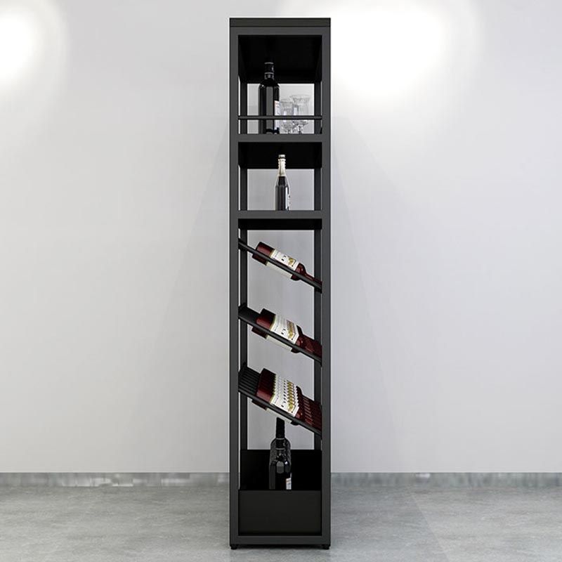 Industrial Floor Wine Holder Rack Metal Wine Racks with Shelf