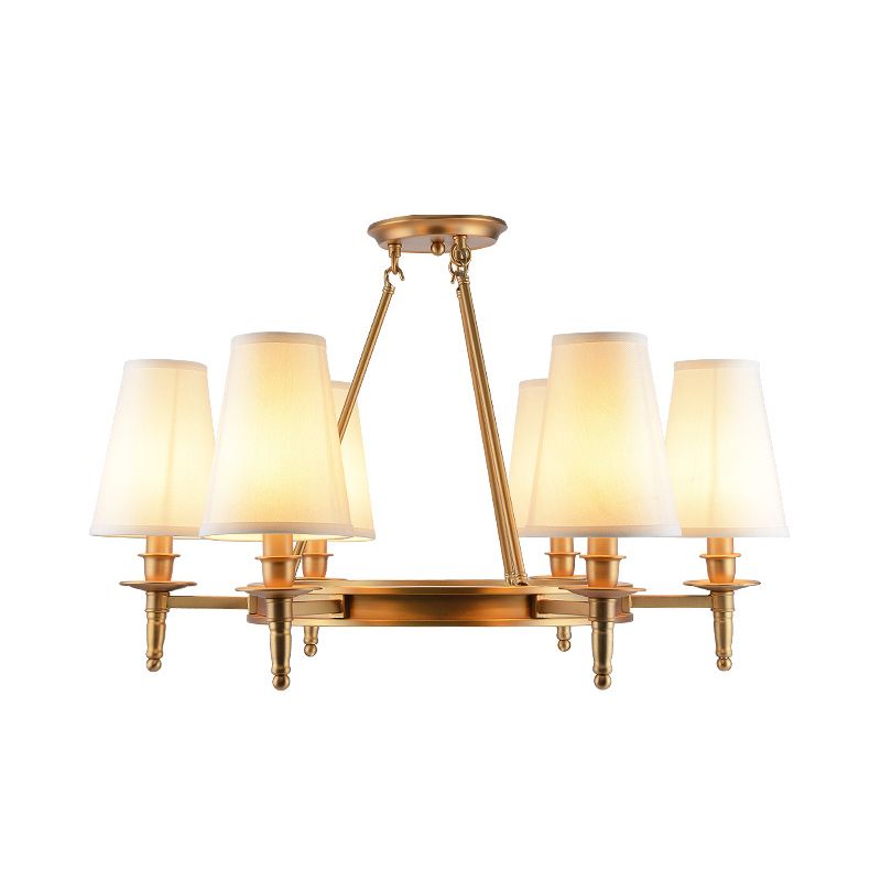 Fabric Contemporary Hanging Light Fixtures Wheel Ceiling Light for Living Room