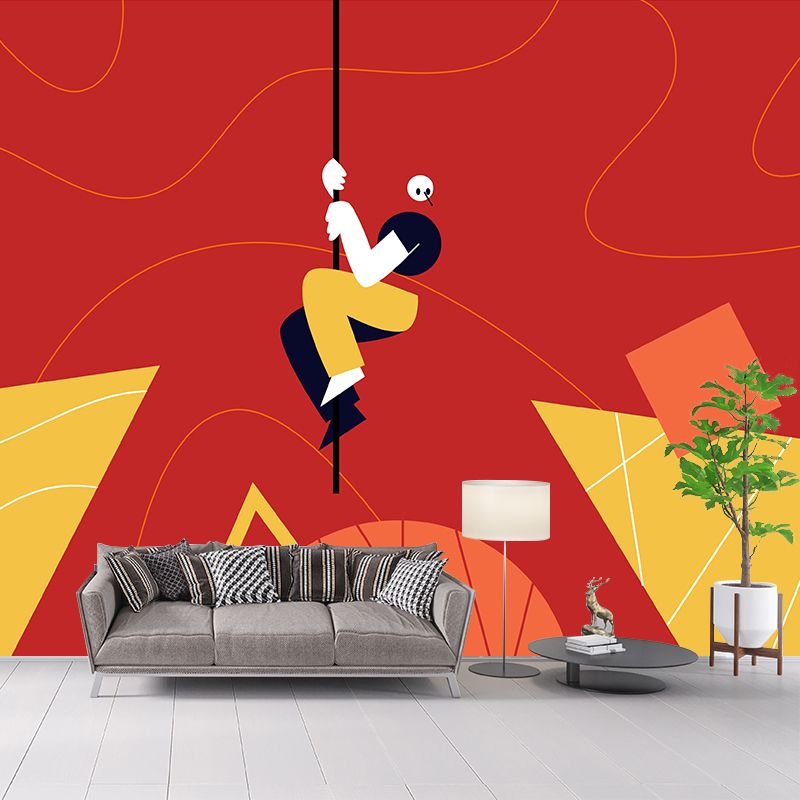 Red-Yellow Suspension Artwork Mural Waterproofing Artistic Bedroom Wall Decoration