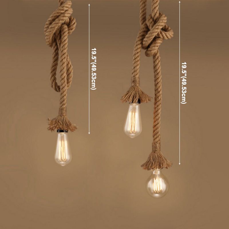 Rope Pendant Lighting Fixtures Industrial Multi Light Hanging Ceiling Lights