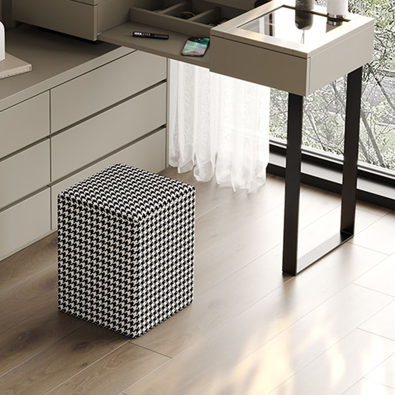 Modern Gray Flip-top Vanity Table and Stool with Storage - 30.3" High