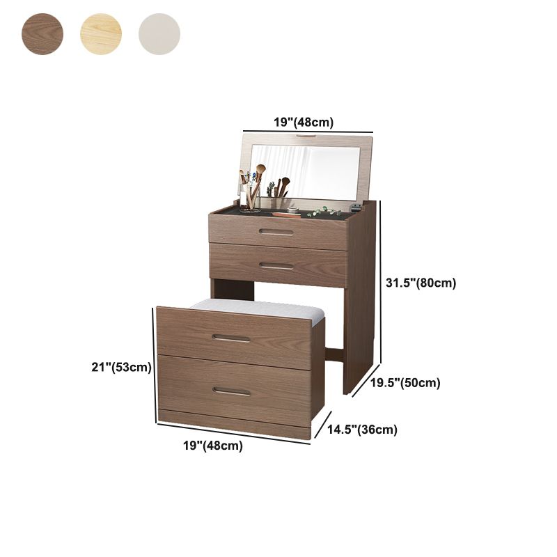 Solid Wood Makeup Vanity Desk Scandinavian Vanity Makeup Dressing Table Set