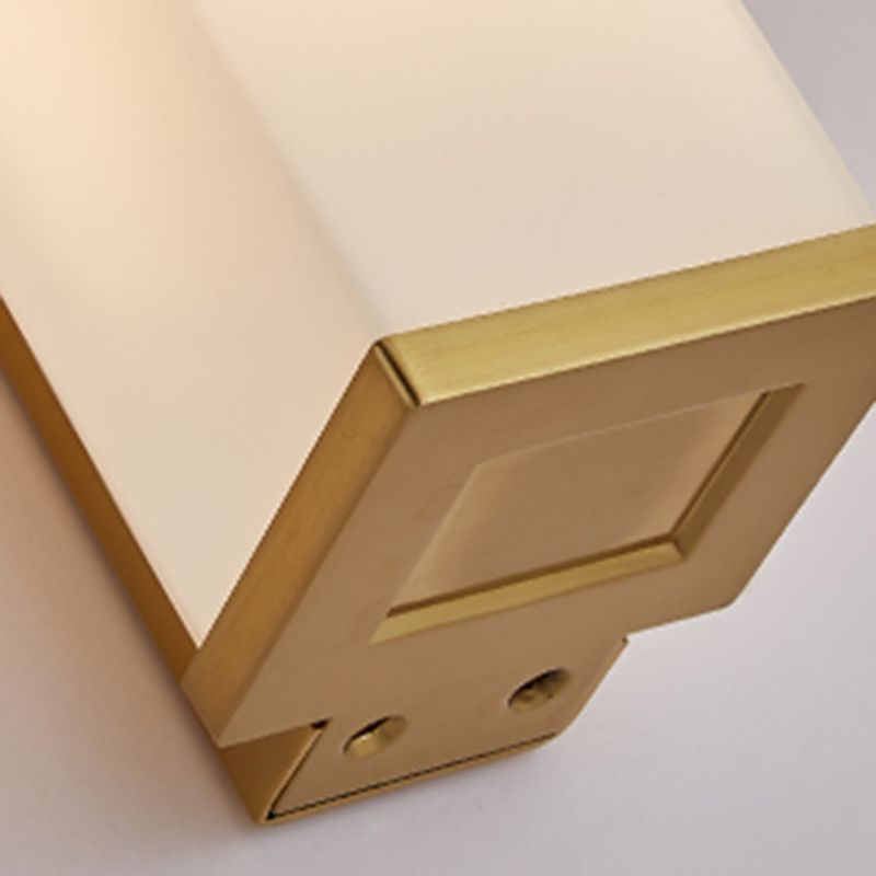 Modern Simple Style Retangular Shade Wall Sconce Metal and Glass 1 Light Sconces in Black Finish