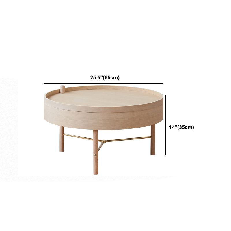 Scandinavian Round 1 Single Coffee Table Solid Wood Cocktail Table