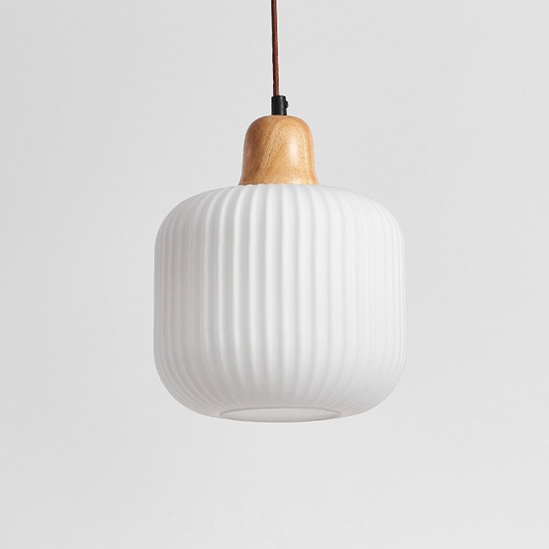 Wit Rubberwood Hanglampverlichtingsarmaturen Moderne Lantern Suspension Lamp voor restaurant