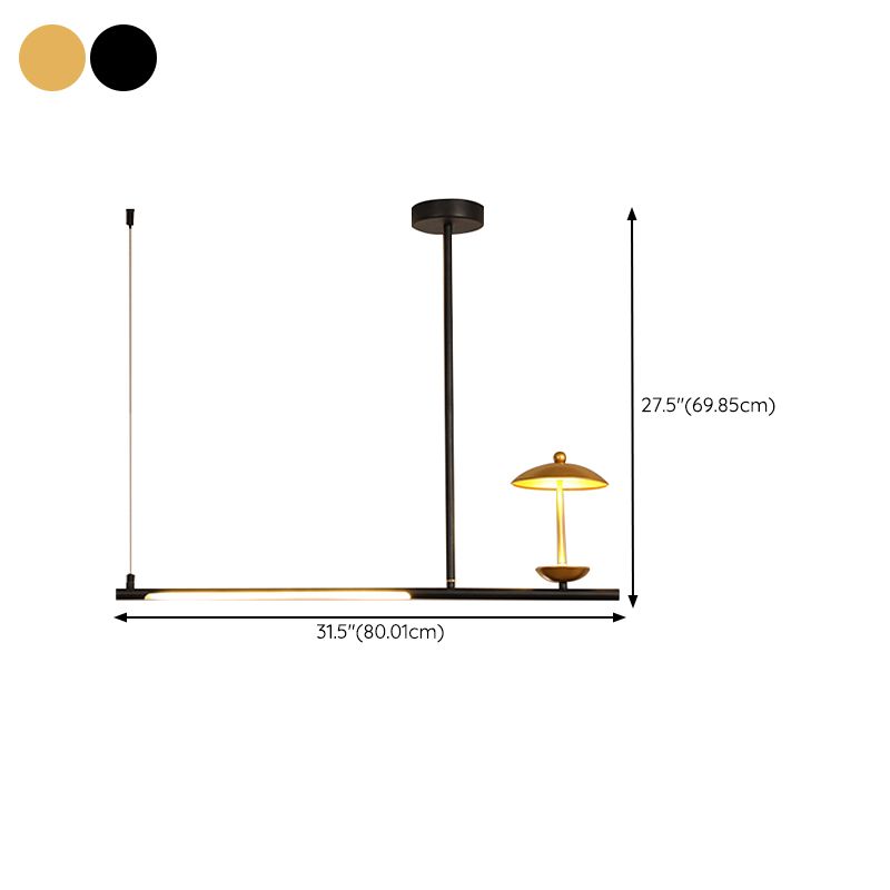 Modernism 4-Light Ceiling Light Metallic Kitchen Island Lighting for Dining Room