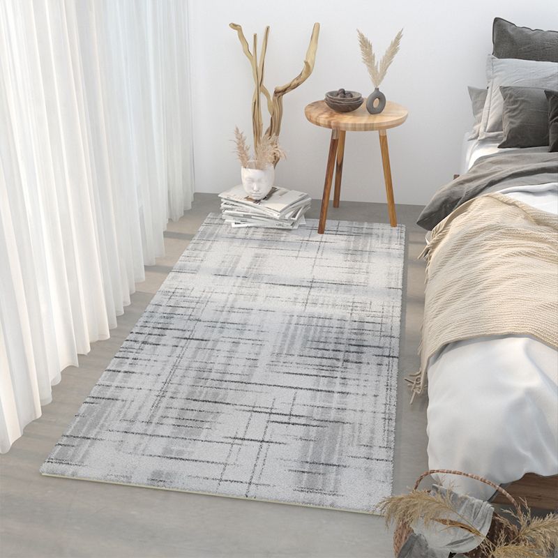Colorful Modern Area Carpet Color Block Polyester Area Rug Easy Care Washable Rug for Bedroom