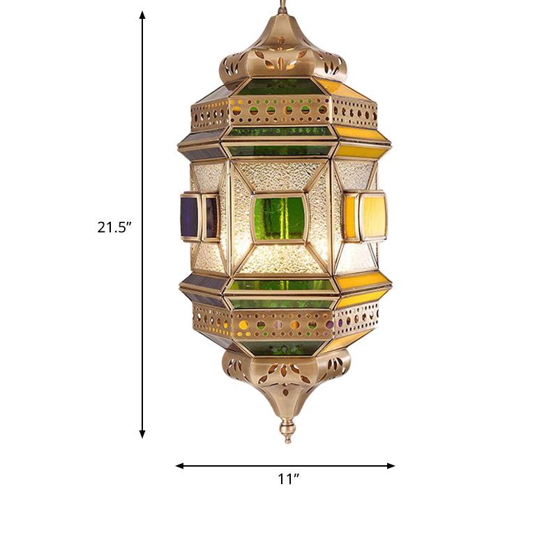 Lampadario a pendente corridoio esagonale lampadario arabo in metallo arabo 4 luci finitura a sospensione del soffitto