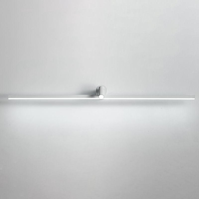 Linear Shade Mirror Wall Lighting Modern Style Metal 2 Lights Sconce Lamp