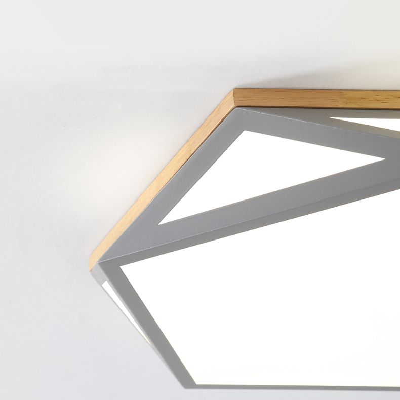 Plafonnier Hexagonal à 1 lumière, éclairage de plafond moderne en métal de Style Macaron pour chambre à coucher