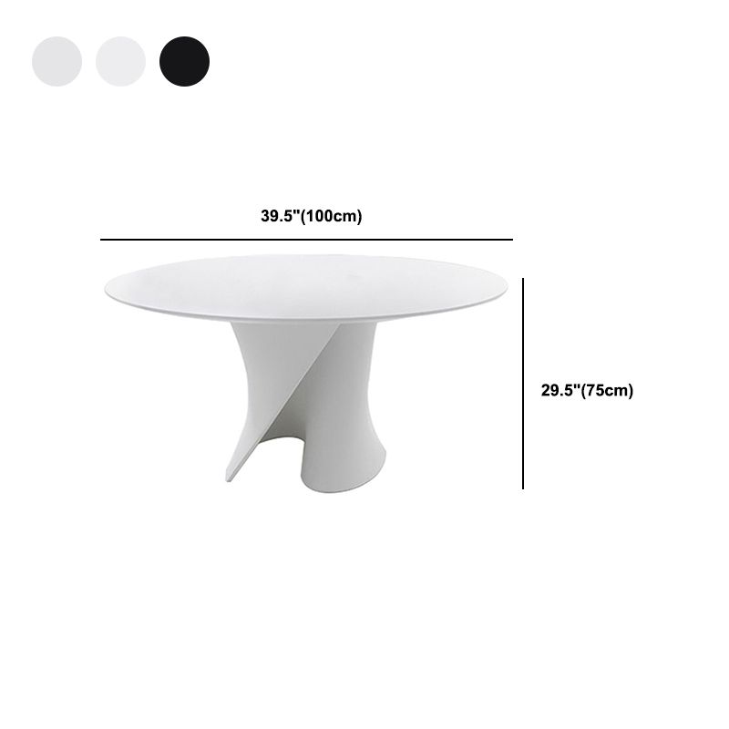 Modern Style Round Wood/Slate Table with Abstract Base Coffee Table