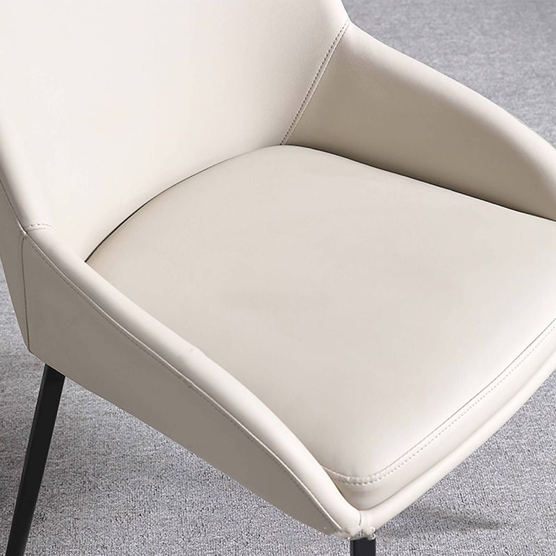 Dining Room Upholstered Chair Home Faux Leather Parsons Arm Chair