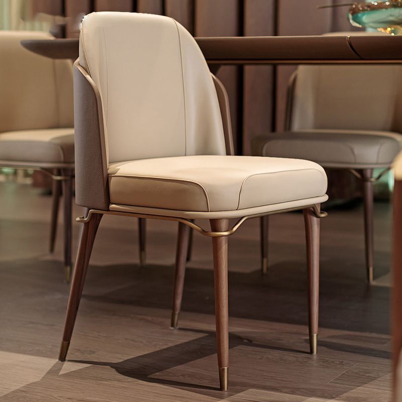 Upholstered Dining Chairs Faux Leather Chairs with Wood Base