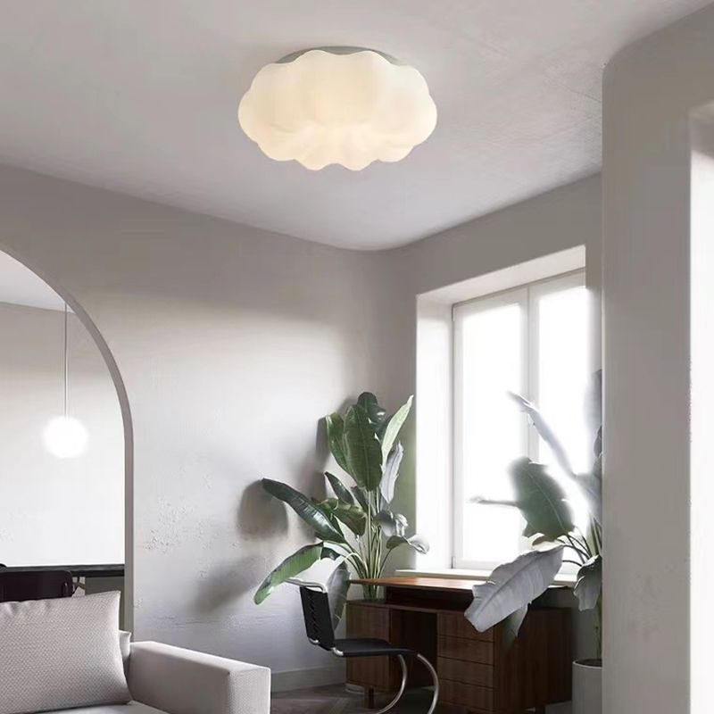 White Shaded LED Ceiling Light Modernism Flush Mount Lighting for Room