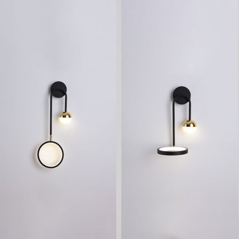 Globe Wall SCONCE Moderne wandlampen metaal 2 licht wandlamp in het zwart