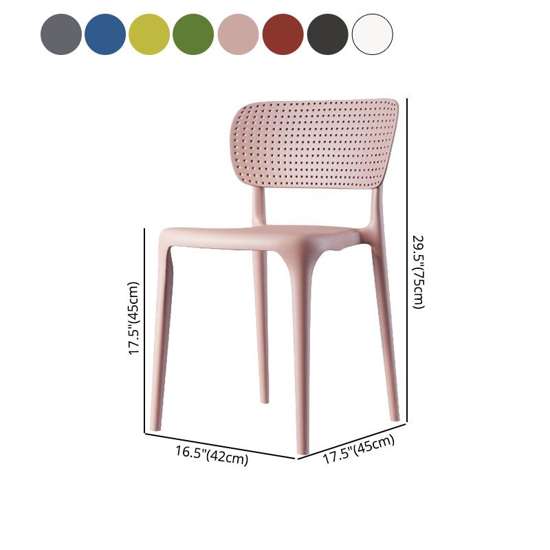 Sedia da pranzo in plastica in plastica contemporanea sedia aperta