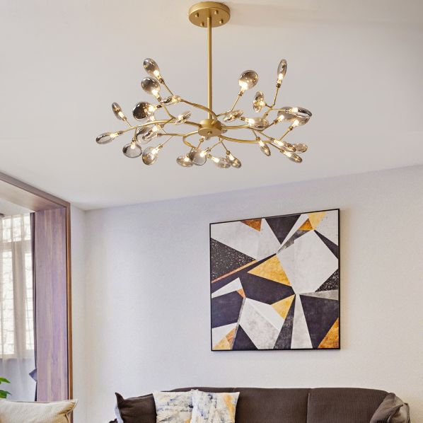 Lámparas de lámpara de rociado Luz de colgante de estilo minimalista moderno con sombra acrílica para sala de estar