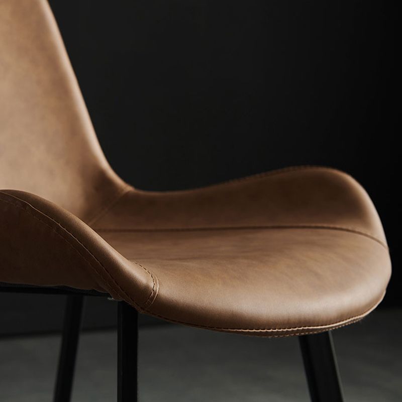 Modern Style Dining Chair Dining Armless Side Chair with Metal Legs for Kitchen