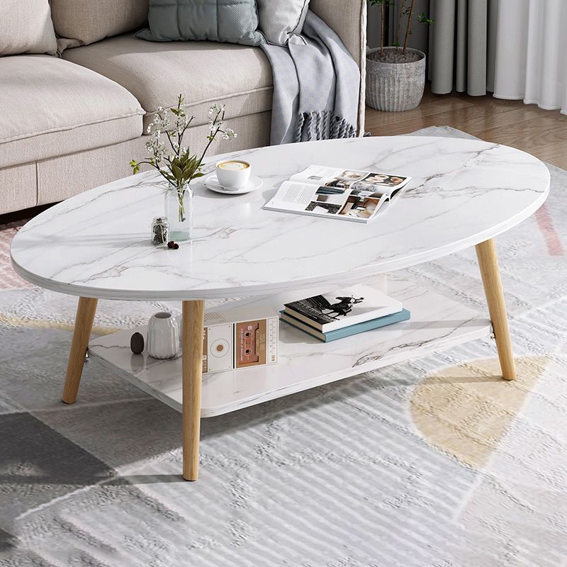 Wood Coffee Table No Distressing Single Coffee Table with Shelf