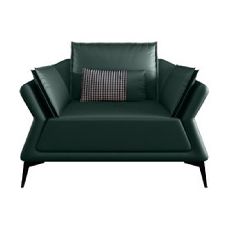 Interior Armrest Sponge Seat Leather/imitation Leather Filled Dark Green/orange Sofa