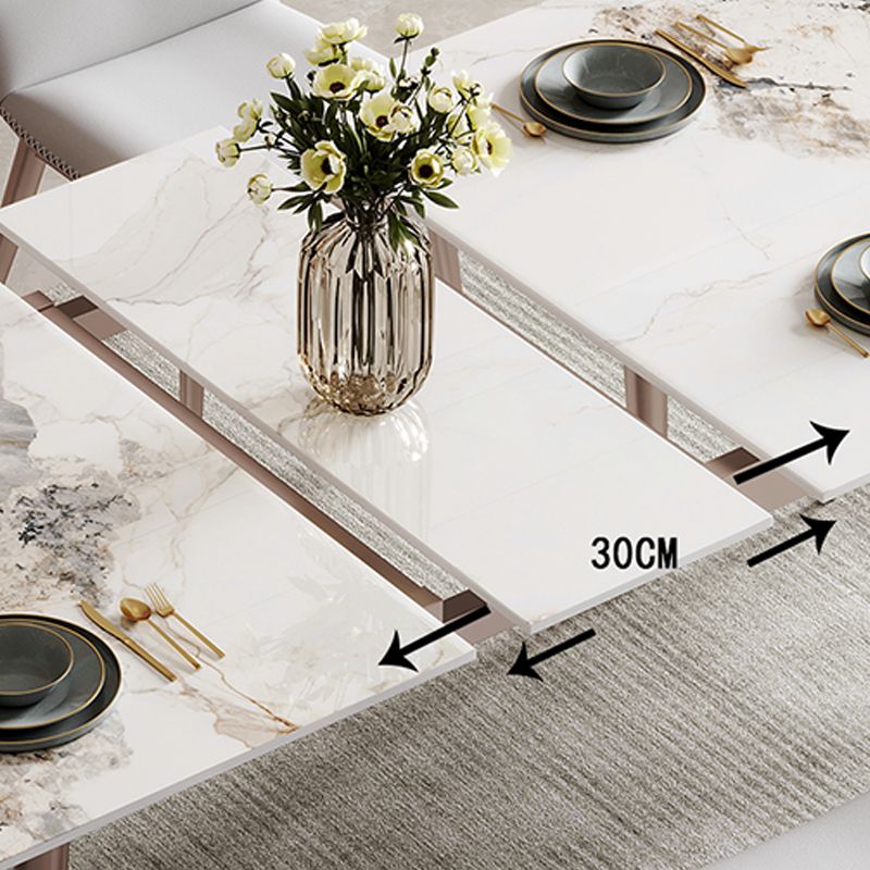 Extendable Dining Table Rectangle Modern Dining Table for Dining Room