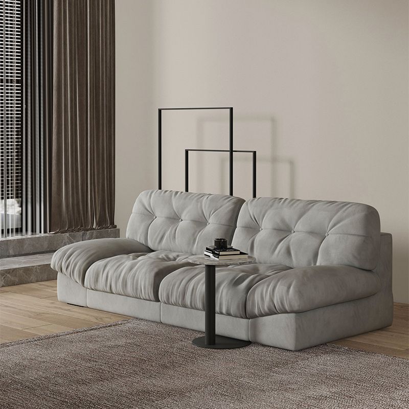 Contemporary Tufted Leather Sofa 41.34-In D Armless Living Room Sofa