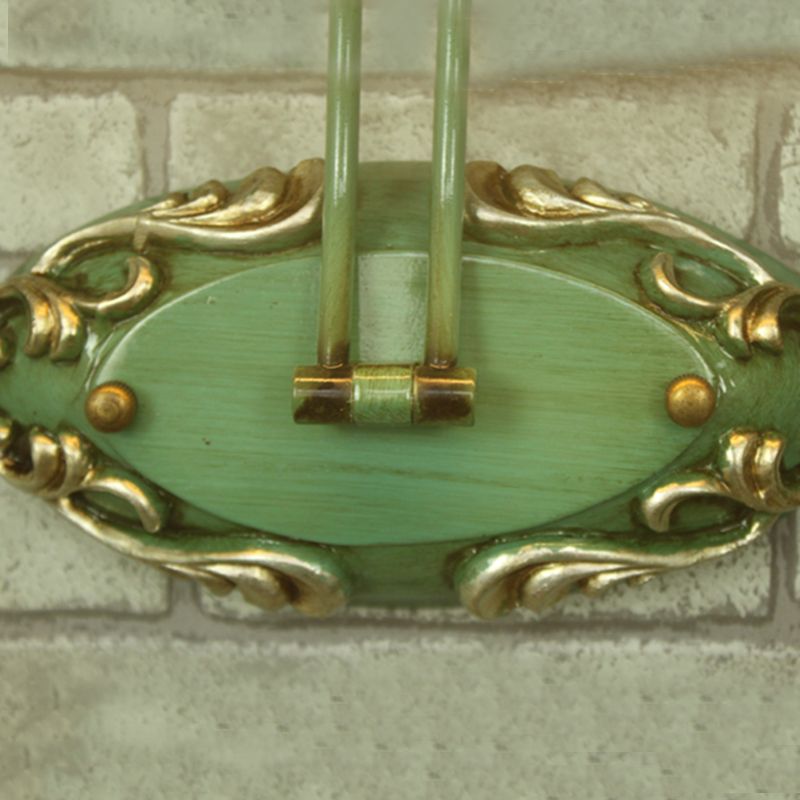 19.5"/23.5"/26" Wide Green Elongated Vanity Light Fixture Classic Metal LED Bathroom Sconce Lamp, White/Warm Light