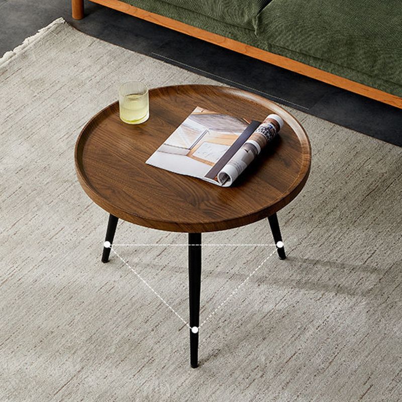 Modern Wood Coffee Table Four-Leg Accent Table in White/Brown/Black