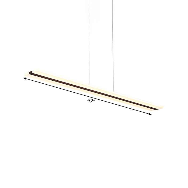 39 "/47" de ancho ultra delgada colgante acrílico lámpara de techo blanco LED moderno en luz cálida/blanca