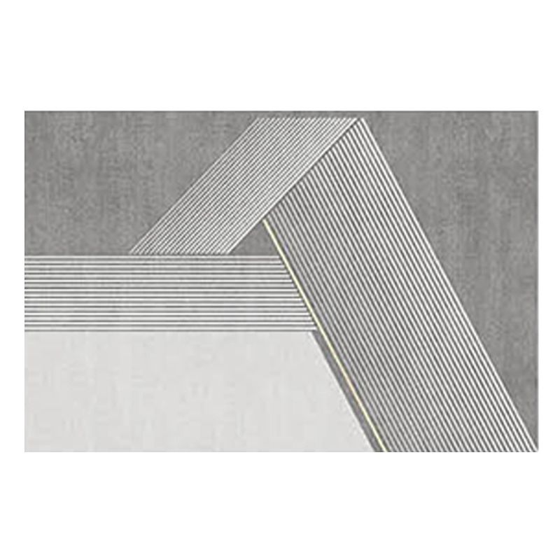 Modern Light Grey Carpet Polyester Geometry Carpet Washable Carpet for Home Decor