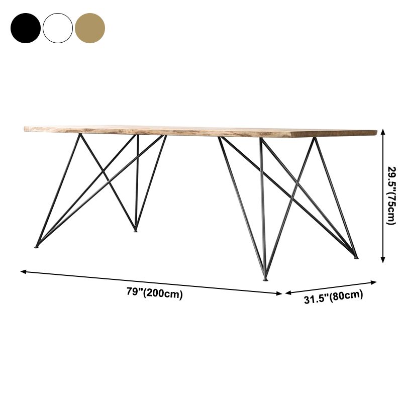Mesa de comedor de rectángulo de lujo tradicional pino mesa de madera maciza con 4 patas