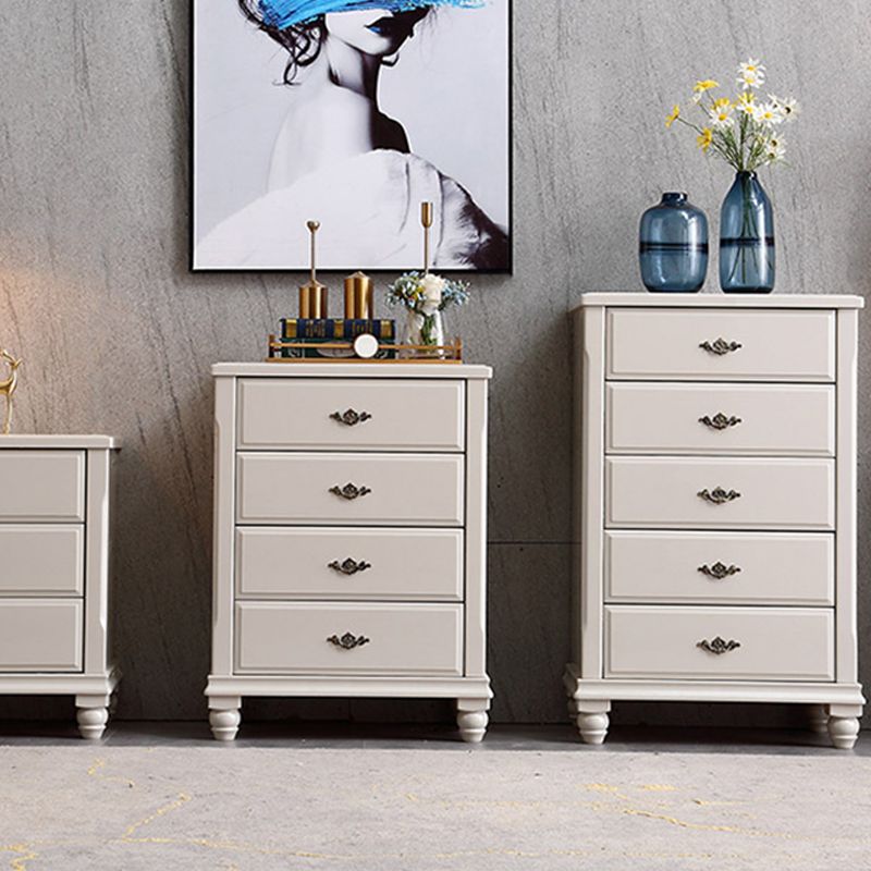 17.5" W Modern Storage Chest Dresser White Rubber Wood Storage Chest with Drawers
