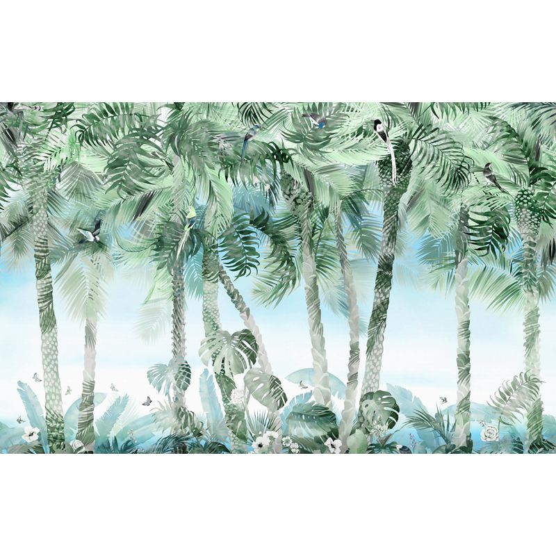 Green Palm Trees Wall Mural Botanix Tropical Moisture Resistant Wall Covering for Home