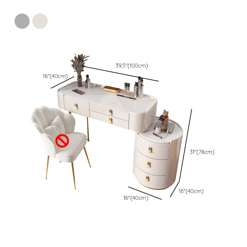 Lighted Mirror Makeup Vanity Desk Storage Box Makeup Vanity Set with Drawer