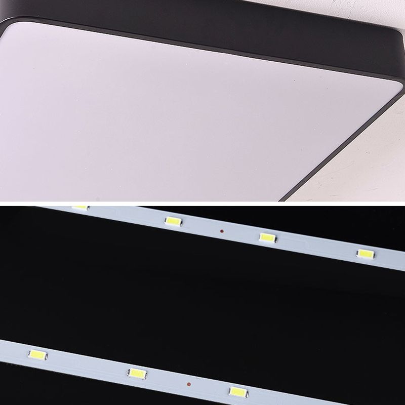 Metal Square Flush Ceiling Light Fixtures Contemporary Office Flush Mount Ceiling Light Fixture
