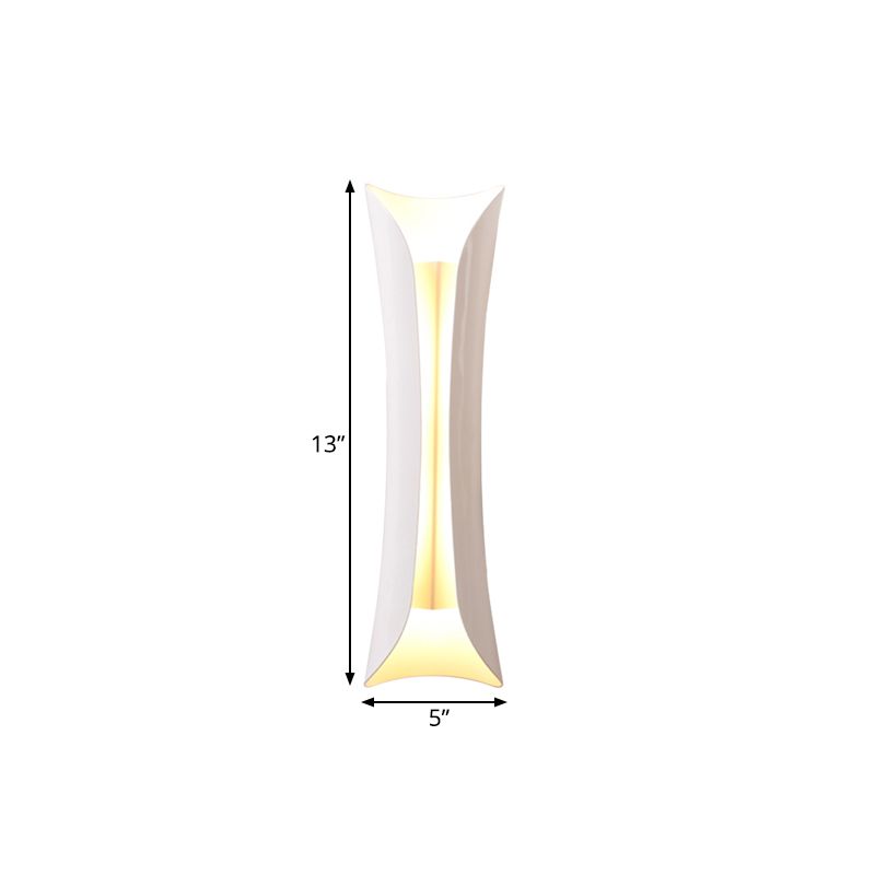 Metallische Schwarz/Weiß-Wandlampe gebogene 2-Licht modernistische Leuchtenleuchte, 13 "/21"/30 "H