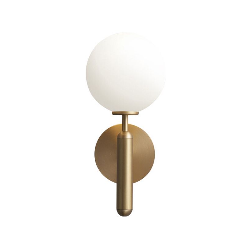 1 Light Ball Wall Lighting Fixtures Modern Style Glass Wall Mounted Lamps