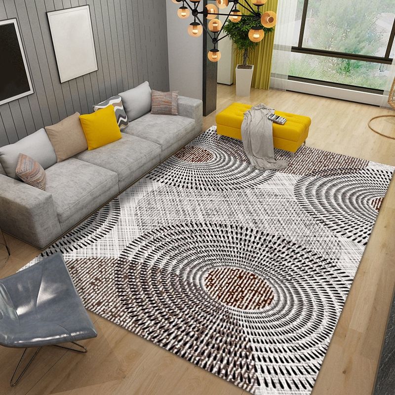 Living Room Carpet Geometry Print Stain Resistant Rug Polyester Rug for Home Decor