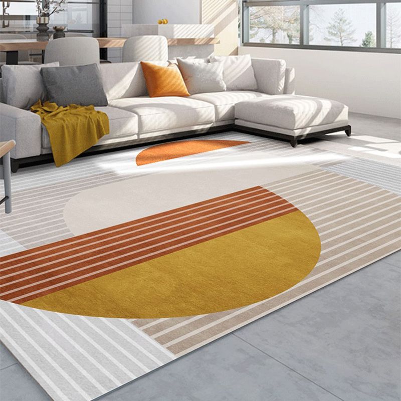 Dark Green Modern Rug Polyester Irregular Spot Rug Washable Rug for Drawing Room