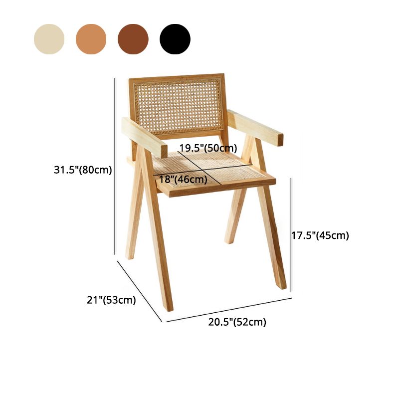 Contemporary Style Chairs Dining Arm Chair with Wooden Legs for Kitchen