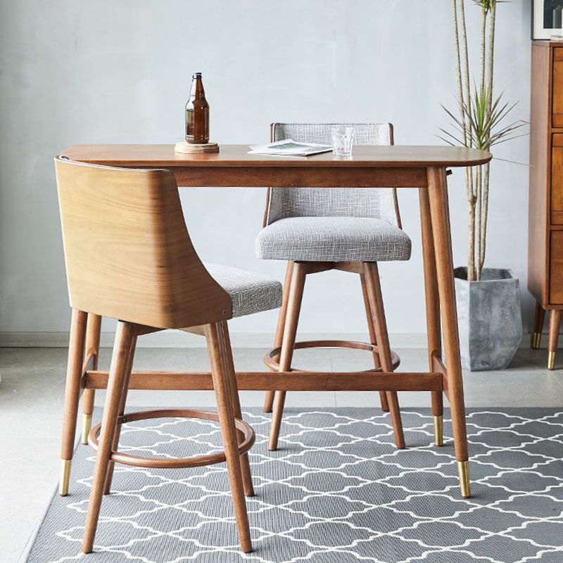 Industrial Style Natural Wood Bar Table Oval Top Indoor 40.75"H Bistro Table