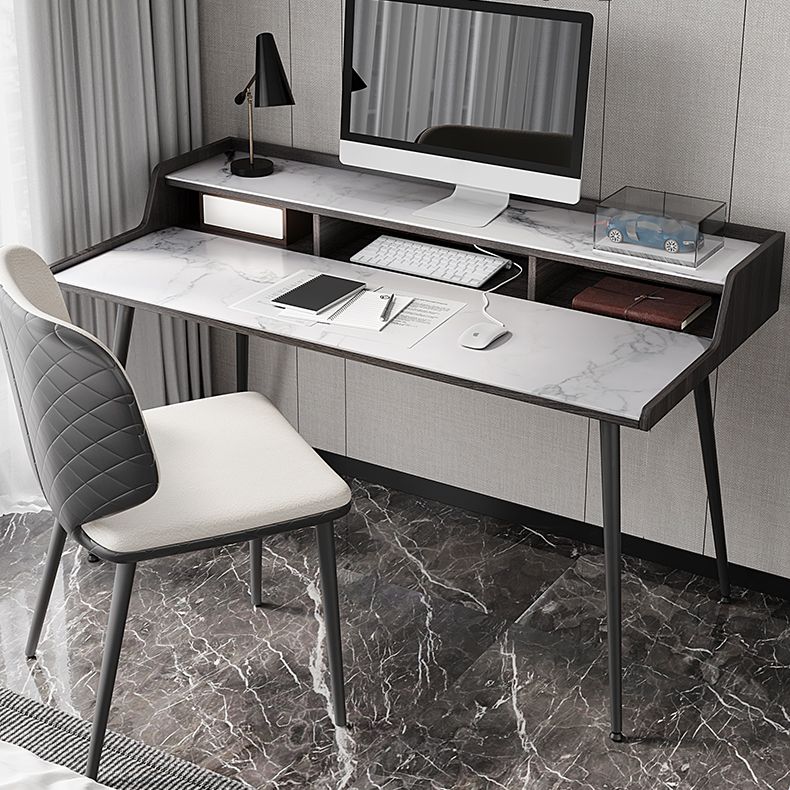 Industrial Style Stone Computer Desk Rectangular Office Desk