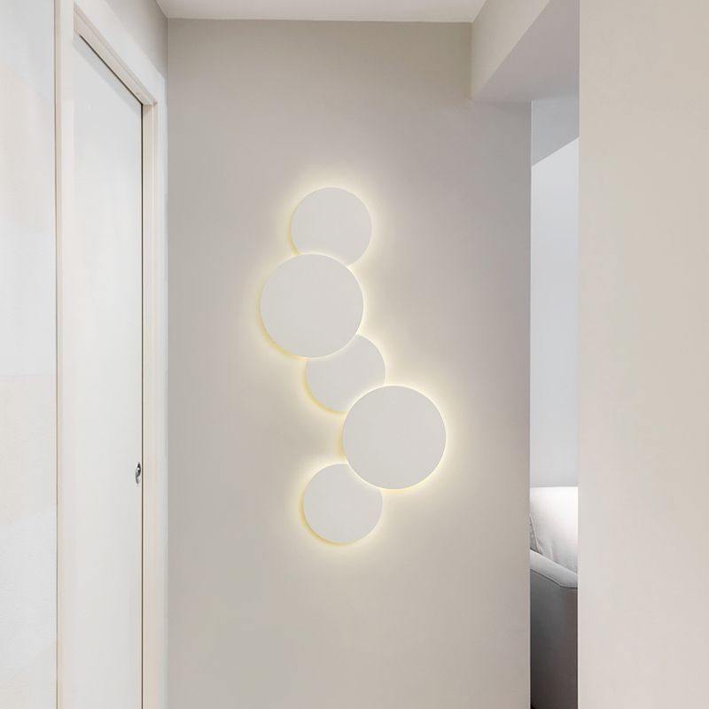 LED Metal Modern Wall Sconce Circular Shape Wall Light with Acrylic Shade for Bedroom