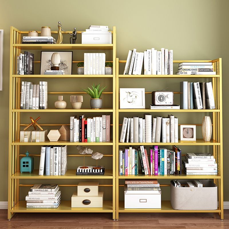 Metal Bookcase Modern Etagere Bookshelf with Open Back 70" H X 19.7" W